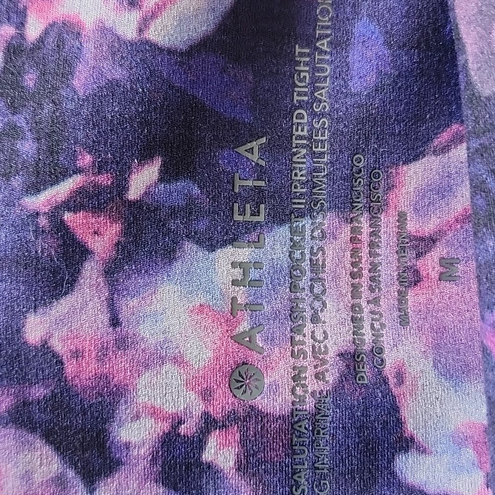 Athleta Salutation Stash Pocket ll Printed Tight SzM - Picture 5 of 8